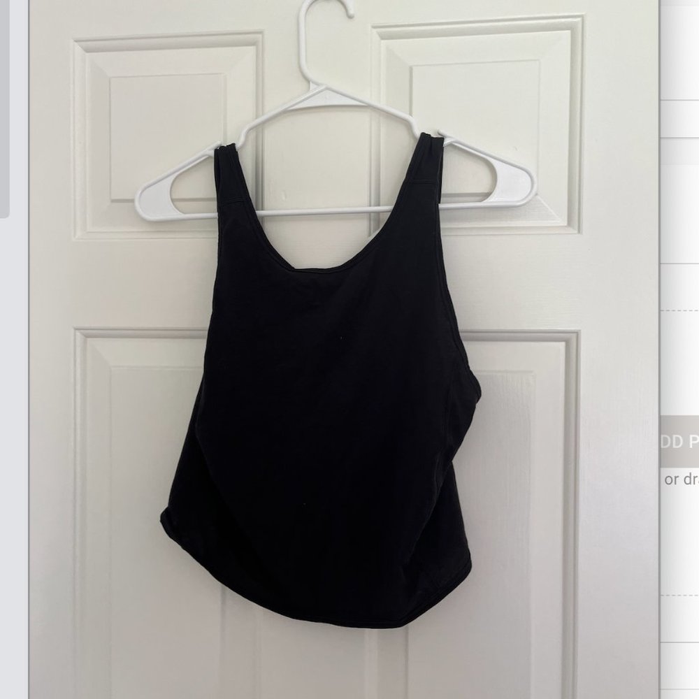 Lulu Lemon Black Cross Back Tank